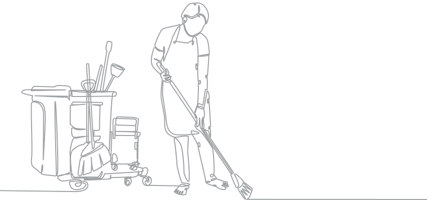 Cleaning person illustration
